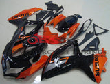 Black and Orange Fairing Kit for a 2008, 2009, & 2010 Suzuki GSX-R600 motorcycle.