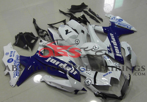 White and Blue Michael Jordan Fairing Kit for a 2008, 2009, & 2010 Suzuki GSX-R600 motorcycle