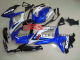 Blue, White and Black Fairing Kit for a 2008, 2009 & 2010 Suzuki GSX-R750 motorcycle
