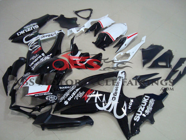 Black and White Beacon Fairing Kit for a 2008, 2009 & 2010 Suzuki GSX-R750 motorcycle