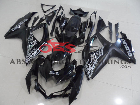 Suzuki GSXR600 (2008-2010) Black & Silver Tribal Fairings