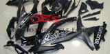 Black and Silver Tribal Fairing Kit for a 2008, 2009, & 2010 Suzuki GSX-R600 motorcycle