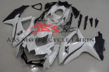 White and Black Fairing Kit for a 2008, 2009, & 2010 Suzuki GSX-R600 motorcycle