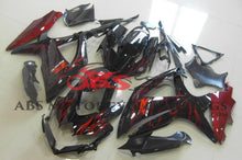 Black and Candy Apple Red Flame Fairing Kit for a 2008, 2009 & 2010 Suzuki GSX-R750 motorcycle