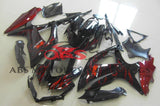 Black and Candy Apple Red Flame Fairing Kit for a 2008, 2009 & 2010 Suzuki GSX-R750 motorcycle