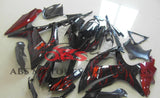 Black and Candy Apple Red Flame Fairing Kit for a 2008, 2009, & 2010 Suzuki GSX-R600 motorcycle