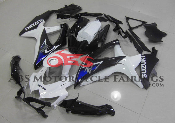 Suzuki GSXR750 (2008-2010) White, Black & Blue Fairings
