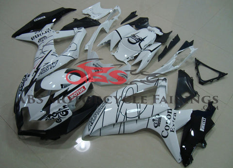 White Corona Fairing Kit for a 2008, 2009, & 2010 Suzuki GSX-R600 motorcycle