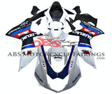White, Blue, Black, Red and Dark Blue Fairing Kit for a 2011, 2012, 2013, 2014, 2015, 2016, 2017, 2018, 2019, 2020 & 2021 Suzuki GSX-R750 motorcycle