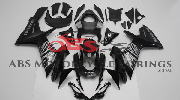 Suzuki GSXR600 (2011-2023) Black & Silver Fairings at KingsMotorcycleFairings.com