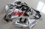 Suzuki GSXR600 (2011-2023) White & Black Lucky Strike Fairings at KingsMotorcycleFairings.com