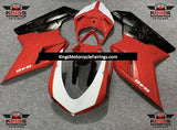 Red, White and Black Fairing Kit for a 2007, 2008, 2009, 2010, 2011, 2012, 2013 & 2014 Ducati 848 motorcycle