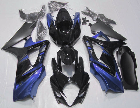 Suzuki GSXR1000 (2007-2008) Black, Blue & Silver Fairings