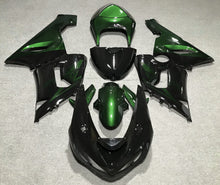 Black and Green Fairing Kit for a 2005 & 2006 Kawasaki ZX-6R 636 motorcycle