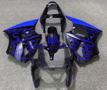 Black and Blue Flame Fairing Kit for a 2000, 2001 & 2002 Kawasaki ZX-6R 636 motorcycle