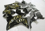 Black, Silver and Yellow Flames Fairing Kit for a 2008, 2009, 2010, 2011, 2012, 2013, 2014, 2015 & 2016 Yamaha YZF-R6 motorcycle
