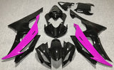 Black and Pink Fairing Kit for a 2008, 2009, 2010, 2011, 2012, 2013, 2014, 2015 & 2016 Yamaha YZF-R6 motorcycle