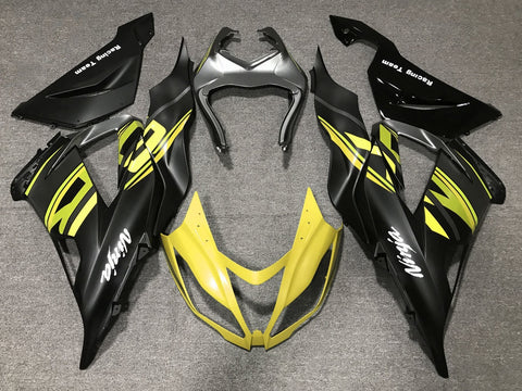 Fairing kit for a Kawasaki ZX6R 636 (2013-2018) Matte Black & Matte Yellow
