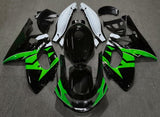 Black, Green and White Fairing Kit for a 1998, 1999, 2000, 2001, 2002, 2003, 2004, 2005, 2006 & 2007 Yamaha YZF600R motorcycle