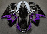 Black, Purple and White Fairing Kit for a 1998, 1999, 2000, 2001, 2002, 2003, 2004, 2005, 2006 & 2007 Yamaha YZF600R motorcycle