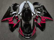 Black, Red and White Fairing Kit for a 1998, 1999, 2000, 2001, 2002, 2003, 2004, 2005, 2006 & 2007 Yamaha YZF600R motorcycle