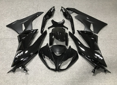 Fairing kit for a Kawasaki Ninja ZX6R 636 (2007-2008) Black, Matte Black & White