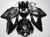 Gloss Black and Matte Black Fairing Kit for a 2008, 2009, & 2010 Suzuki GSX-R600 motorcycle