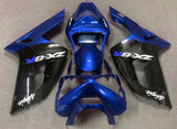 Blue, Black and White Fairing Kit for a 2003 & 2004 Kawasaki ZX-6R 636 motorcycle