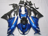 Blue, Matte Black and White Fairing Kit for a 2007 & 2008 Kawasaki Ninja ZX-6R 636 motorcycle