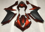 Dark Orange and Matte Black Fairing Kit for a 2007 & 2008 Yamaha YZF-R1 motorcycle
