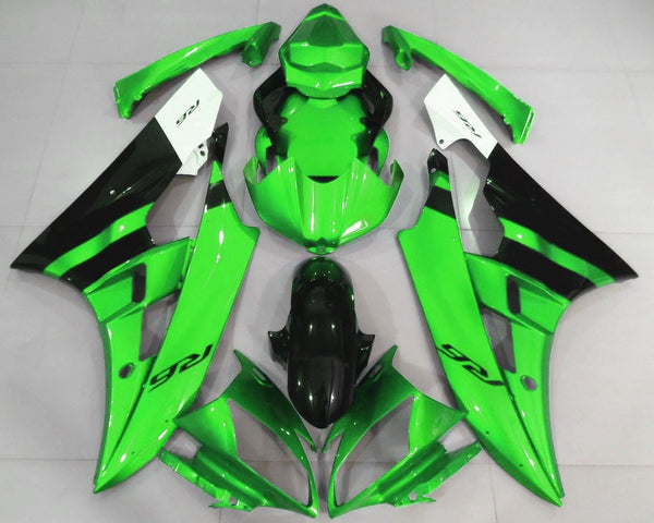 Yamaha YZF-R6 (2006-2007) Green, Black & White Fairings