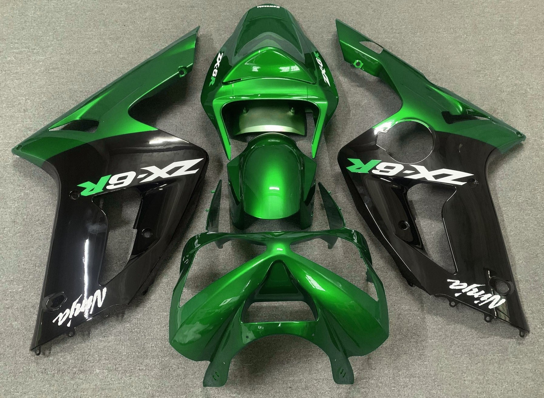 Fairings | Kawasaki ZX6R 636 (2003-2004) Green, Black