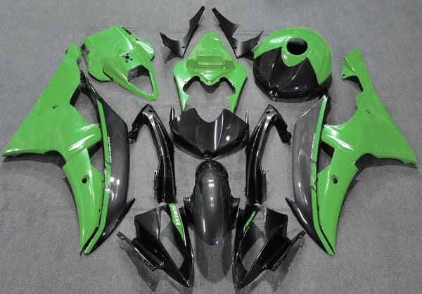 Yamaha YZF-R6 (2008-2016) Faux Carbon Fiber & Green Fairings