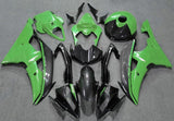 Faux Carbon Fiber and Green Fairing Kit for a 2008, 2009, 2010, 2011, 2012, 2013, 2014, 2015 & 2016 Yamaha YZF-R6 motorcycle