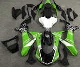 Green, White, Black and Silver Fairing Kit for a 2015, 2016, 2017, 2018 & 2019 Yamaha YZF-R1 motorcycle.