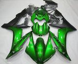 Green and Matte Black Fairing Kit for a 2004, 2005 & 2006 Yamaha YZF-R1 motorcycle