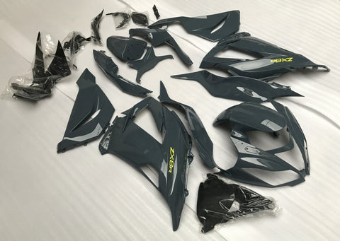 Fairing kit for a Kawasaki ZX6R 636 (2013-2018) Dark Gray & Yellow