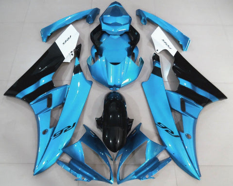 Yamaha YZF-R6 (2006-2007) Light Blue, Black & White Fairings