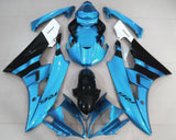 Light Blue, Black and White Fairing Kit for a 2006 & 2007 Yamaha YZF-R6 motorcycle