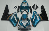 Teal Blue, Black, White, Orange and Gray Fairing Kit for a 2009, 2010, 2011 & 2012 Triumph Daytona 675 motorcycle