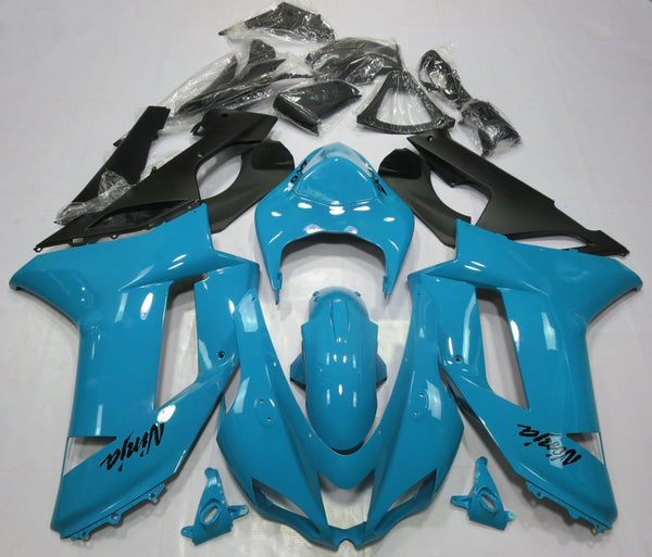 Fairing kit for a Kawasaki Ninja ZX6R 636 (2007-2008) Blue & Black