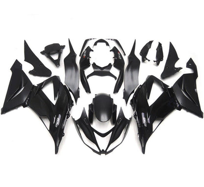 Gloss Black and Matte Black Fairing Kit for a 2013, 2014, 2015, 2016, 2017 & 2018 Kawasaki ZX-6R 636 motorcycle
