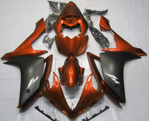 Yamaha YZF-R1 (2007-2008) Orange & Matte Black Fairings