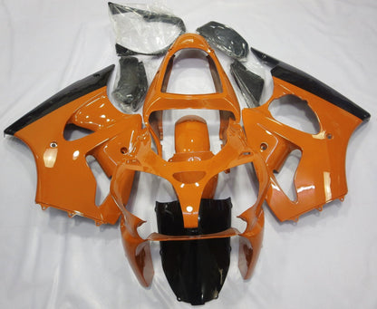 Orange and Black Fairing Kit for a 2000, 2001 & 2002 Kawasaki ZX-6R 636 motorcycle