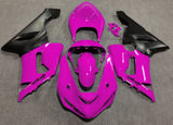 Pink and Matte Black Fairing Kit for a 2005 & 2006 Kawasaki ZX-6R 636 motorcycle