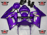 Purple, Gold and Black Fairing Kit for a 2003 & 2004 Kawasaki ZX-6R 636 motorcycle