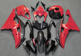 Faux Carbon Fiber and Red Fairing Kit for a 2008, 2009, 2010, 2011, 2012, 2013, 2014, 2015 & 2016 Yamaha YZF-R6 motorcycle