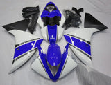 White, Blue, Silver and Matte Black Fairing Kit for a 2009, 2010 & 2011 Yamaha YZF-R1 motorcycle