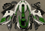 White, Green and Black Fairing Kit for a 1998, 1999, 2000, 2001, 2002, 2003, 2004, 2005, 2006 & 2007 Yamaha YZF600R motorcycle