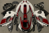 White, Dark Red and Black Fairing Kit for a 1998, 1999, 2000, 2001, 2002, 2003, 2004, 2005, 2006 & 2007 Yamaha YZF600R motorcycle